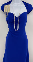 Neon Royal Blue Crinkle Chiffon Fabric - SKU 428