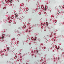 Beetroot Fuschia Floral Crinkle Chiffon Fabric - SKU 413