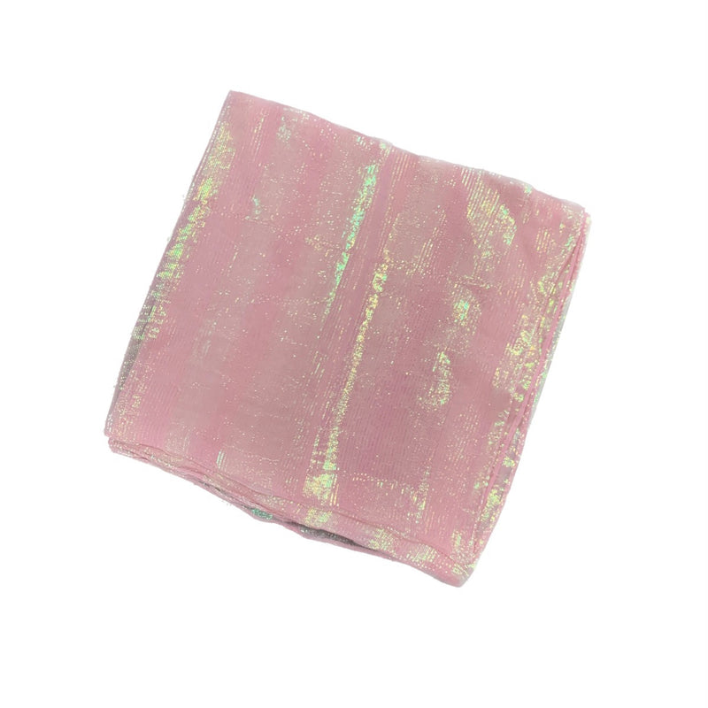 Rose Petal Iridescent Lurex Chiffon Scarf -SKU 312