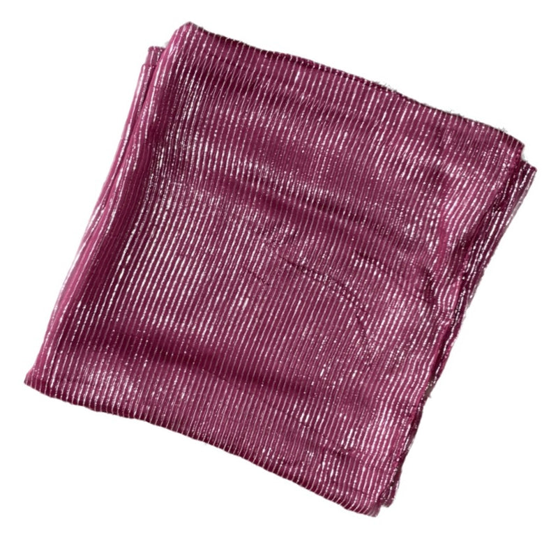 Red Plum Silver Lurex Chiffon Scarf -SKU 326