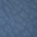 Teal Navy Shadow Print Wool Dobby Fabric - SKU 491