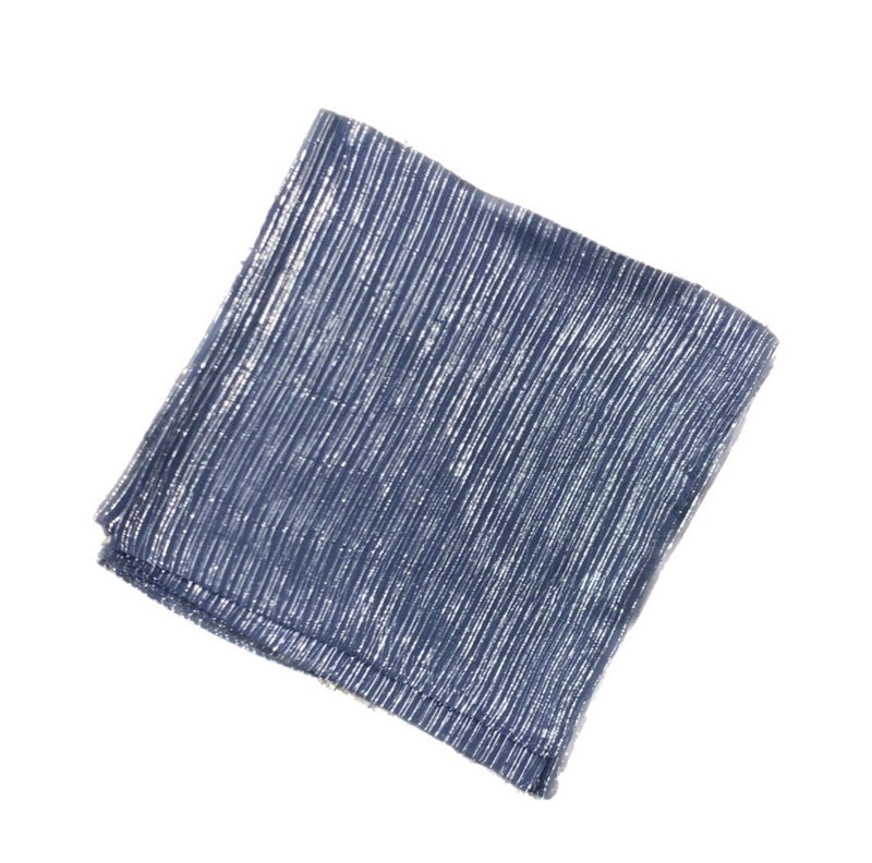 Vintage Indigo Silver Lurex Scarf - SKU 292