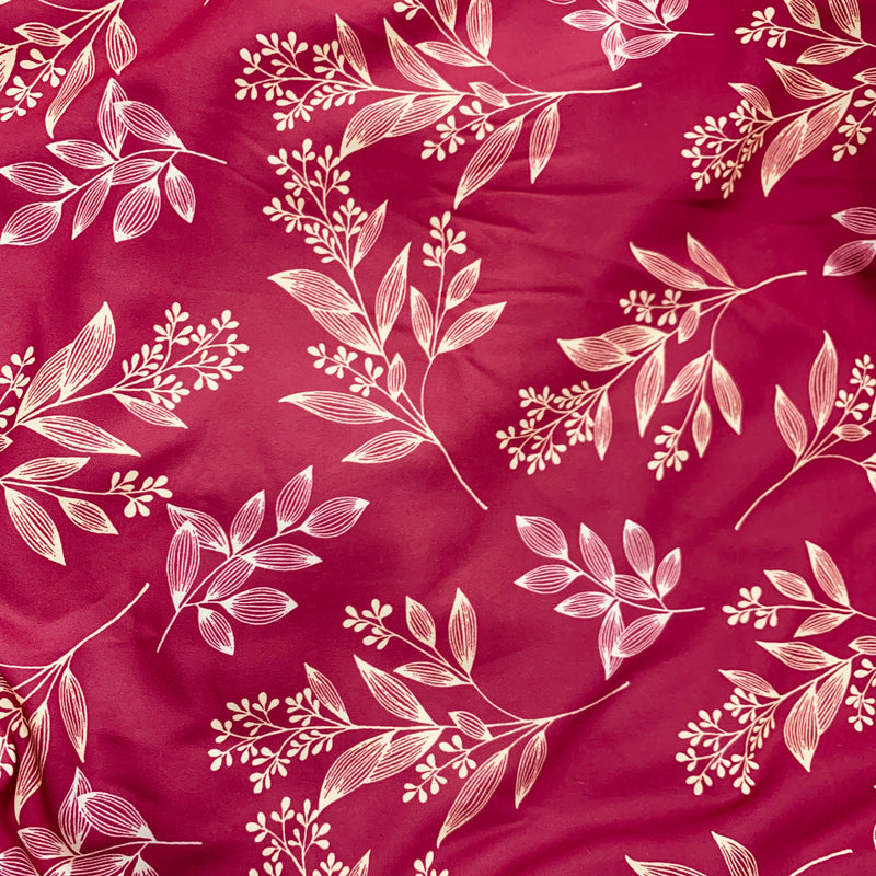 Perisian Red Print Wool Dobby Fabric - SKU 285