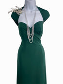 Hunter Green Crinkled Chiffon Fabric-SKU 430