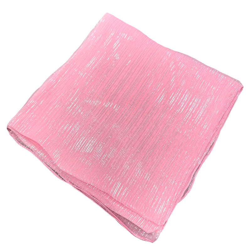 Bubblegum Pop Silver Lurex Chiffon Scarf -SKU 335