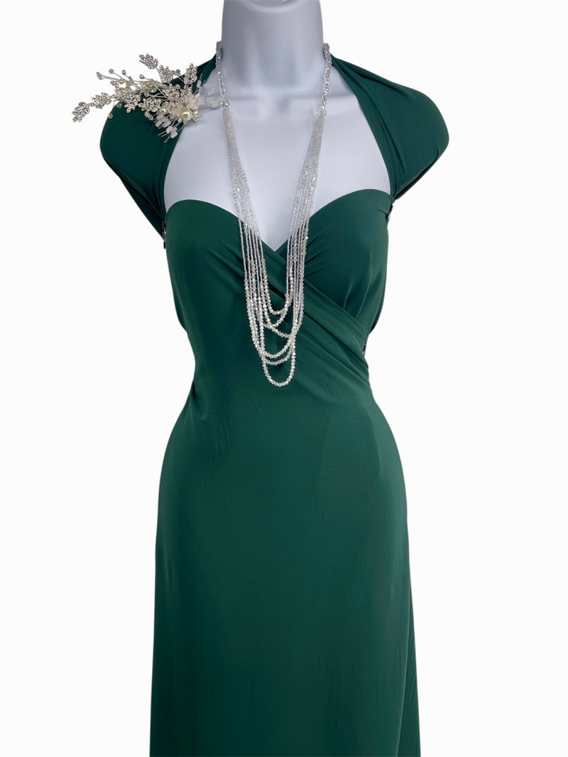 Hunter Green Crinckled Chiffon Fabric-SKU 430