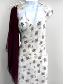 Cabernet Floral Crinkle Chiffon Fabric - SKU 445