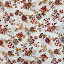 Dark Red Floral Crinkle Chiffon Fabric - SKU 410