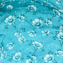 Aqua Blue Floral Crinkle Chiffon Fabric - SKU 452-01