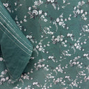 Teal Floral Crinkle Chiffon Fabric - SKU 495