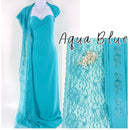 Aqua Blue Solid Wool Dobby Fabric - SKU 386