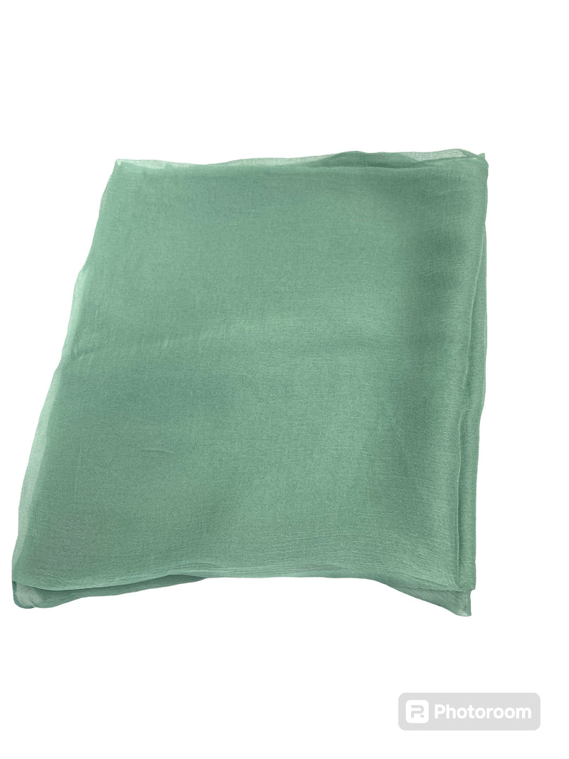 New Sage Solid Chiffon Scarf - SKU 366