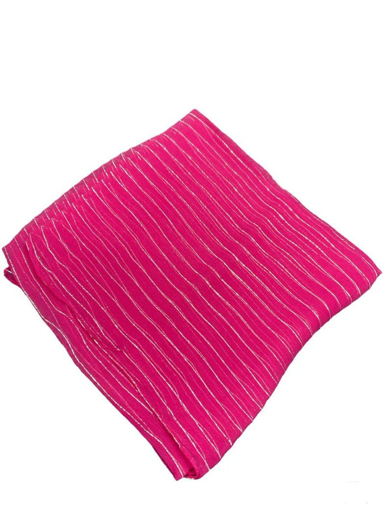 Beetroot Fuschia Gold Lurex Chiffon Scarf -SKU 352