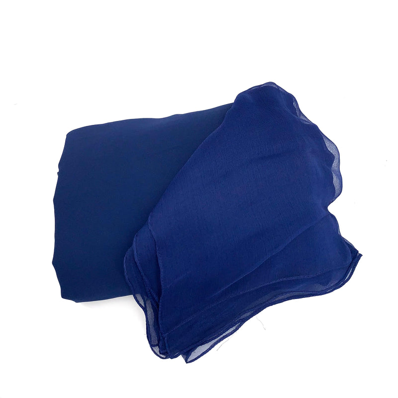 Evening Blue Solid Chiffon Scarf -SKU 199-01