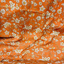 Rust Floral Print Wool Dobby Fabric - SKU 244