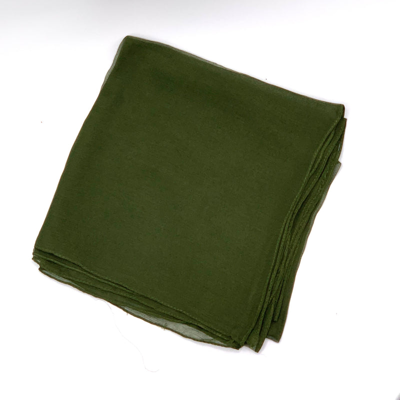 Olive Solid Chiffon Scarf -SKU 231-01