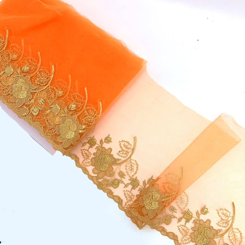 Tangerine Tule Lace Trim - SKU 207