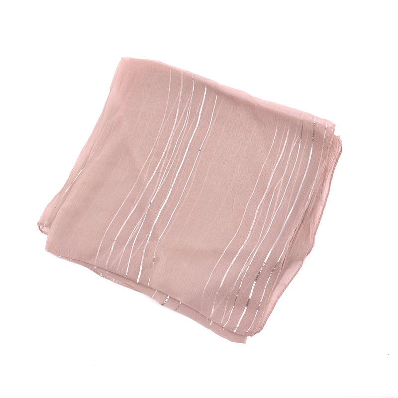 Blush Silver Lurex Chiffon Scarf -SKU 227