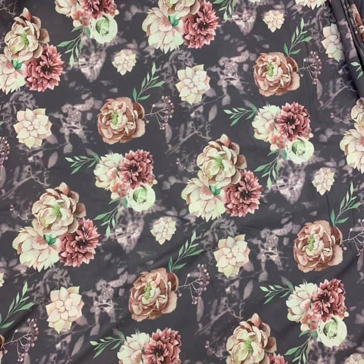 Sparrow Floral Print Wool Dobby Fabric - SKU 240