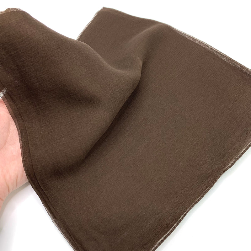 Brown Solid Chiffon Scarf - SKU 238