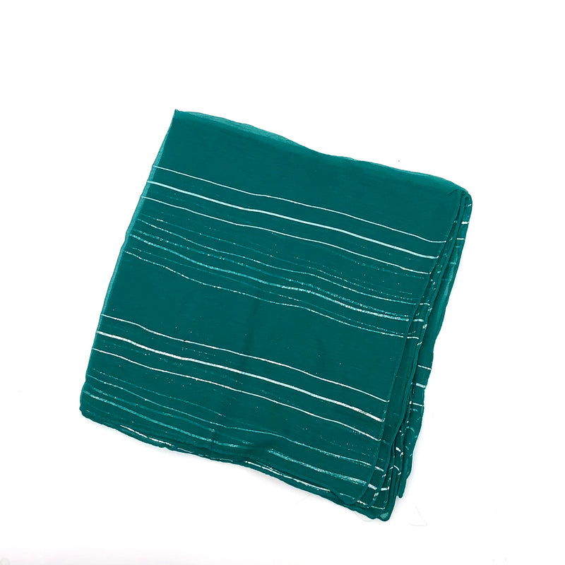 Ultramarine Green Silver Lurex Scarf - SKU 165-02