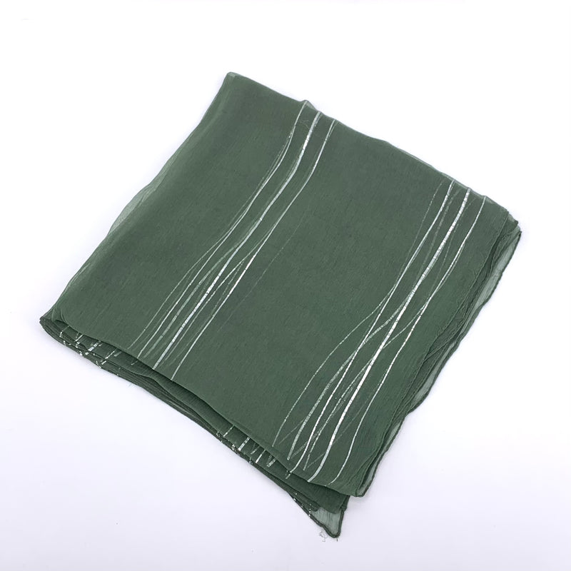 Thyme Silver Lurex Chiffon Scarf -SKU 223