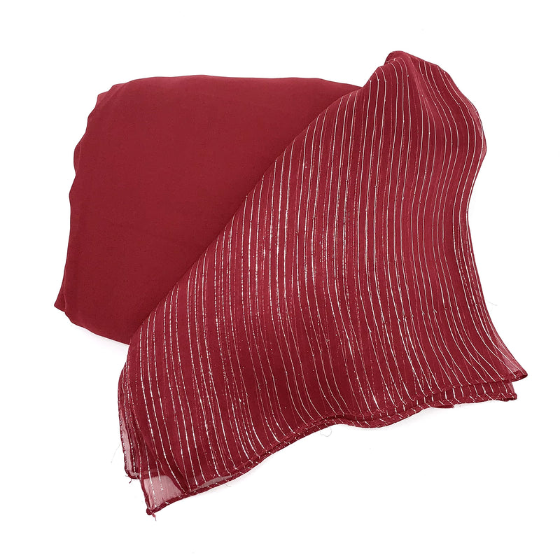 Red Dahlia Silver Lurex Scarf - SKU 182