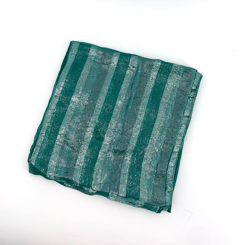 Ultramarine Green Silver Lurex Scarf -SKU 165-01