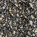 Black Floral Print Wool Dobby Fabric - SKU 243